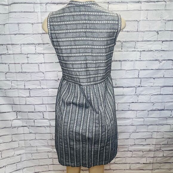 Max Studio Womens Gray Striped Sleeveless A Line Dress Size XS - Picture 2 of 8